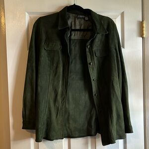 Liz Claiborne lamb suede button up shirt